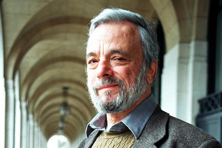 Color portrait of Stephen Sondheim.